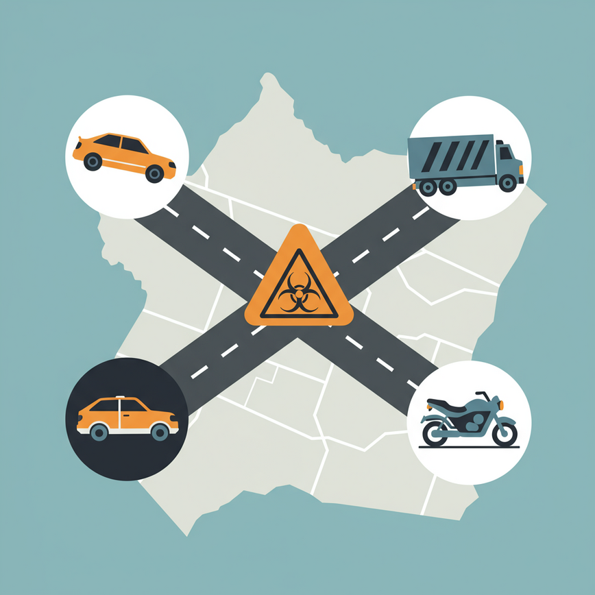 To visually represent the various types of accidents discussed in the article, such as car, truck, and motorcycle incidents, without being graphic.